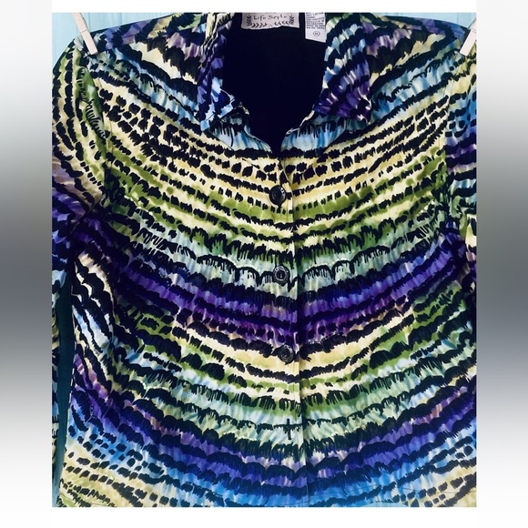 Rare Life Style Women’s Jacket Size XL Button Multi Colored Abstract  Beaded - Picture 2 of 9